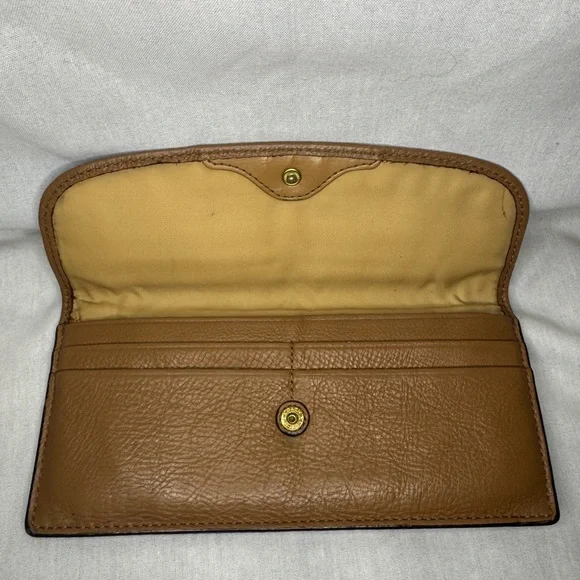 🤎 Coach Classic Tan Leather Snap Wallet - Picture 6 of 7